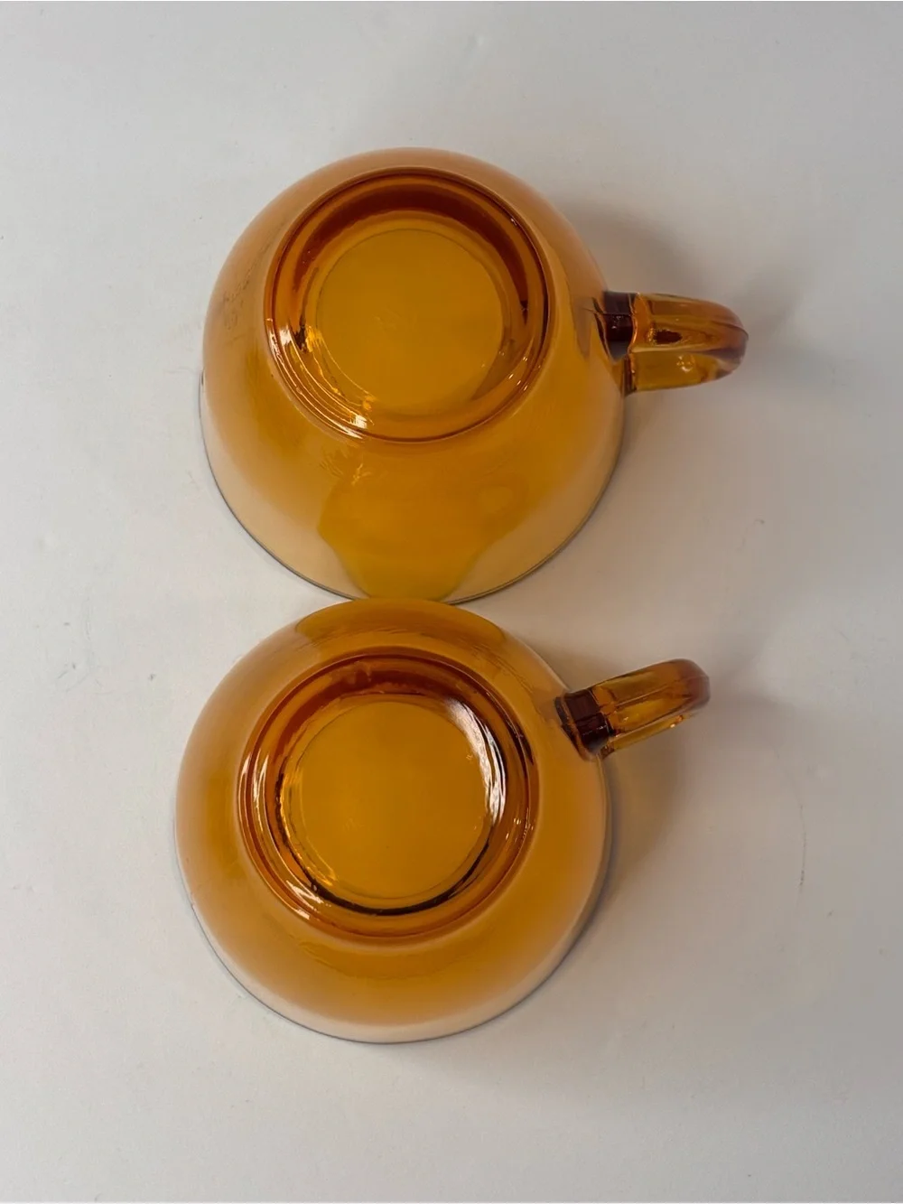 Vtg  1980’s Tiara Amber Glass Pig Snack Plates and Cups in Original Box Set Of 2